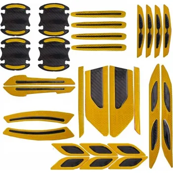 Samolepicí dekorace na vozidlo Sada samolepících 3D reflexních gelových dekorů na auto, set 28 ks, žlutá