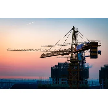 Plakát Plakát, Obraz - Construction site under sunset, bjdlzx