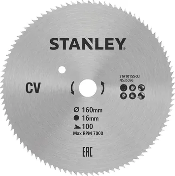 Řezný kotouč Pilový kotouč 160x16mm, 100 zubů STA10155 STANLEY