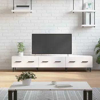 Televizní stolek vidaXL TV skříňka 150 x 36 x 30 cm kompozitní dřevo [829171] Barva: bílá s vysokým leskem