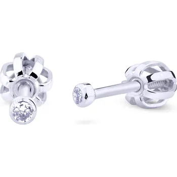 Náušnice Cutie Diamonds Minimalistické peckové náušnice z bílého zlata s brilianty DZ3032-30-00-X-2 + 2 měsíce na vrácení zboží