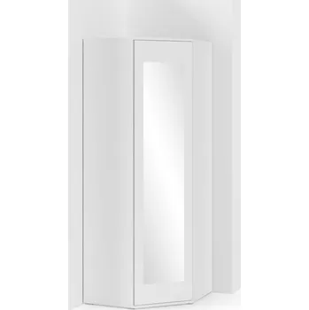 Předsíňová stěna Rohová šatní skříň Emi se zrcadlem - bílá