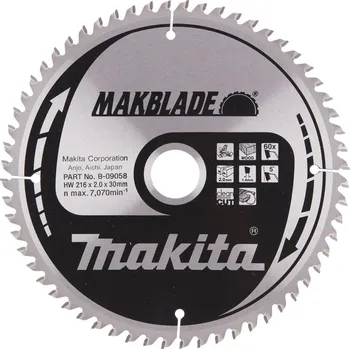 Pilový kotouč MAKITA B-32839 Pilový kotouč na dřevo 216x30 60 Z=old B-09058 free_store_pickup