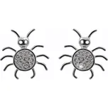 Stříbrné náušnice puzety pavouček s krystaly Swarovski Crystal (Stříbro 925/1000)