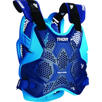 Motocyklový chránič hrudi a pátěře Lehký hrudní / zádový chránič THOR SENTINEL PRO CHEST PROTECTOR barva navy modrá, velikost M/L (motokrosový chránič těla )