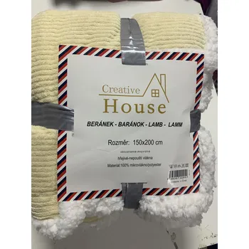 deka Chlupatá deka s beránkem - vanilková 150x200