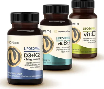Nupreme Liposomal Vit. C, B12, D3+K2 + Magnesium 3x 30 cps.