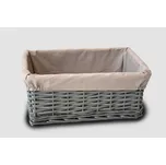 Vingo Proutěný úložný košík, hranatý – šedý Rozměry (cm): 32x23, v.13