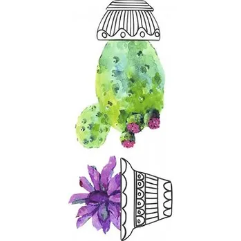 Samolepící dekorace Samolepka na zeď kaktusy 59181 S 17x34 cm