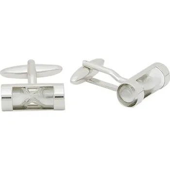 Manžetový knoflíček Manžetové knoflíčky přesýpací hodiny s barevným pískem Bílá