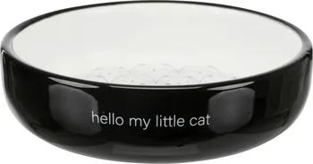 miska pro kočku Trixie Keramická miska nízká 11 cm černá/bílá 300 ml