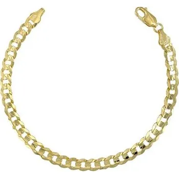 Náramek Stříbrný náramek pancr se žlábkem pozlacený délka náramku 21cm