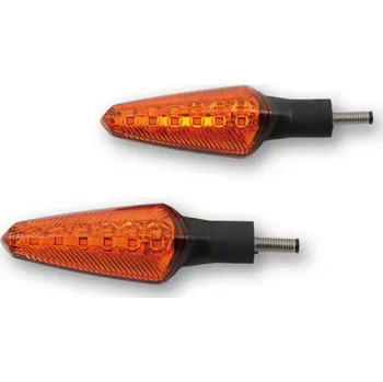 Osvětlení pro motocykl a Univerzální LED blinkry KOSO NUOVO barva černá, oranžové sklíčko, homologované, pár