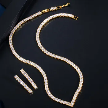 Souprava šperků B-TOP Dámská třpytivá souprava Luxury Zirkon - pozlacená