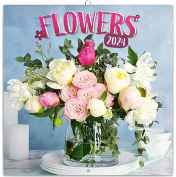 Kalendář Poznámkový kalendář Květiny 2024, 30 x 30 cm