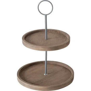 Boltze Home Dřevěný podnos SAMINA, dvě úrovně, výš, 35 cm