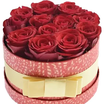 umělá květina Krabička růží RED RIBBON červená 13,5x8cm