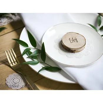 Svatební dekorace Svatba-eshop Svatební jmenovka dřevěné březové kolečko