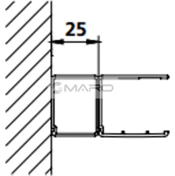 Kermi Cada XS Walk-In Profil rozšiřovací pro všechny modely, 2,5 x 200 cm, stříbrný lesklý, ZDSV SV1 CK200VK