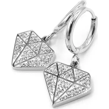 Náušnice Steel Jewelry Náušnice diamant z chirurgické oceli NS 090404 dárkové balení zdarma