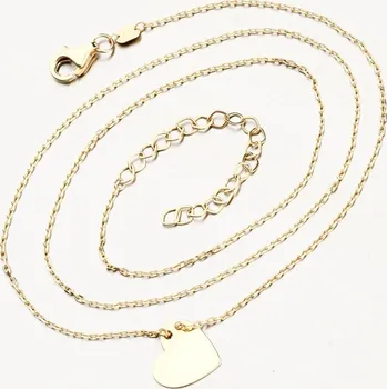 Šperk Dámský náhrdelník žluté zlato 585 srdcem PKL24-025 délka 42 cm