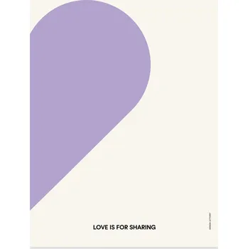 Design Letters, Plakát Love 50 x 70 cm fialový - Formadore