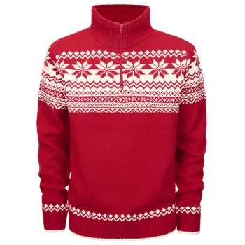 Pánský svetr Pulovr Troyer Norweger červený 3XL [60]