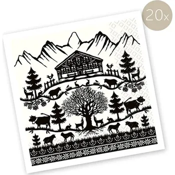 Papírový ubrousek Ubrousky s horským motivem