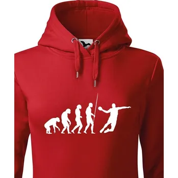 Dámská mikina Dámská mikina Evoluce házená, Barva Červená, Velikost XS, Canvas Dámská mikina Bezvatriko.cz 0944