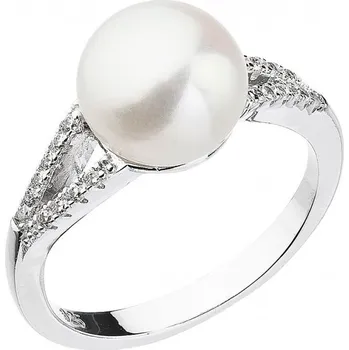 Oblečení a móda Stříbrný prsten s bílou říční perlou 25003.1 velikost 52