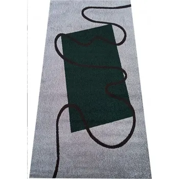 Koberec Kusový koberec OTTO 08 šedozelený Geometrické tvary Do 0,9cm OTTO 20/20/150 80x150 Zelená