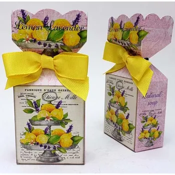 Koupelová kosmetika Soap Mýdlo balené s mašlí 90g - Lemon + Lavender