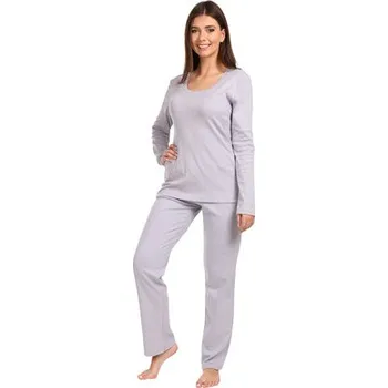 Dámské pyžamo Pleas Dámské pyžamo s dlouhým rukávem šedá 3XL (180761-200-048)