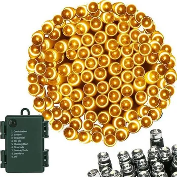 Vánoční dekorace Springos vánoční světýlka řetěz 100 LED na baterie teplá bílá