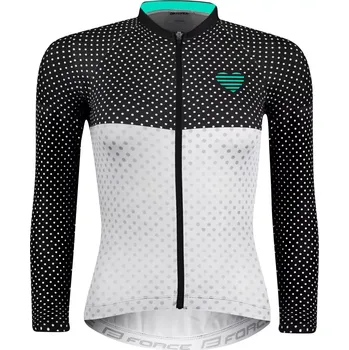 cyklistický dres Force Points Lady M black/white/turquoise