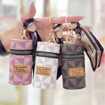 Kosmetická taška Verato Luxusní kožená taštička na drobnosti - přívěšek - růžová barva