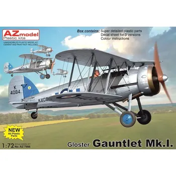 Plastikový model AZ model 1/72 Gloster Gauntlet Mk.I (3x camo)