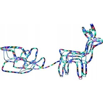 Vánoční dekorace Svítící LED sob se sáněmi 120cm Vánoční dekorace barevný
