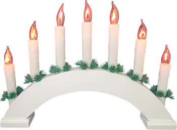Vánoční svícen M.A.T. Group Vánoční elektrický svícen oblouk 7 svíček teplá bílá