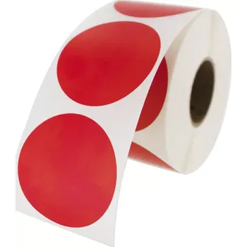 Samolepící etiketa Samolepicí etikety kulaté 35 mm, 1000 ks, červené papírové pro TTR, role