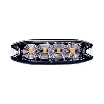 Maják Výstražné LED světlo slim - oranžové, PREDATOR, 12-24V, 4x LED 14632
