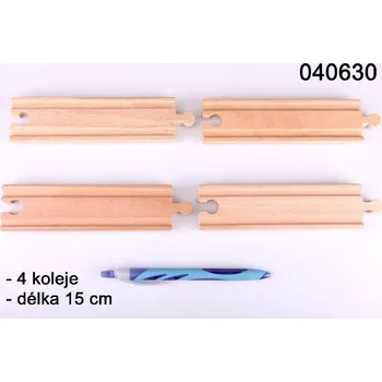 Vláček a vláčkodráha DŘEVĚNÉ KOLEJE - rovné dlouhé