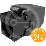 SXKJ-6-UTP-BK-SA - samořezný keystone CAT6 UTP, multipack 24 ks