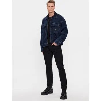 Pánská větrovka Calvin Klein Jeans Jeansová bunda J30J324575 Tmavomodrá Boxy Fit L