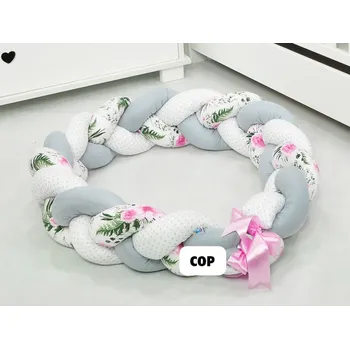 Dětská postýlka Mantinel cop pletený květ růže