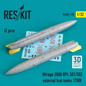 Plastikový model Reskit 1/32 Mirage 2000 RPL 501/502 ext.fuel tanks 1700l
