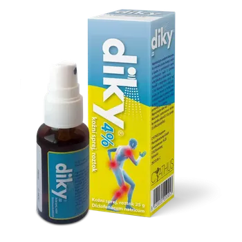 Lék na kožní problémy, vlasy a nehty Diky 4% kožní sprej roztok 25g