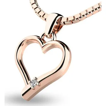Oblečení a móda Dámský přívěsek srdce 10917-CV-ZIR délka řetízku 42cm