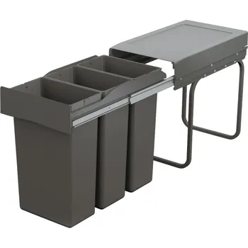 Odpadkový koš Gollinucci Výsuvný odpadkový koš LINEA 300 mm - 3x10 l / Antracit