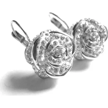 Náušnice Steel Jewelry náušnice růže z chirurgické oceli NS090154 dárkové balení zdarma